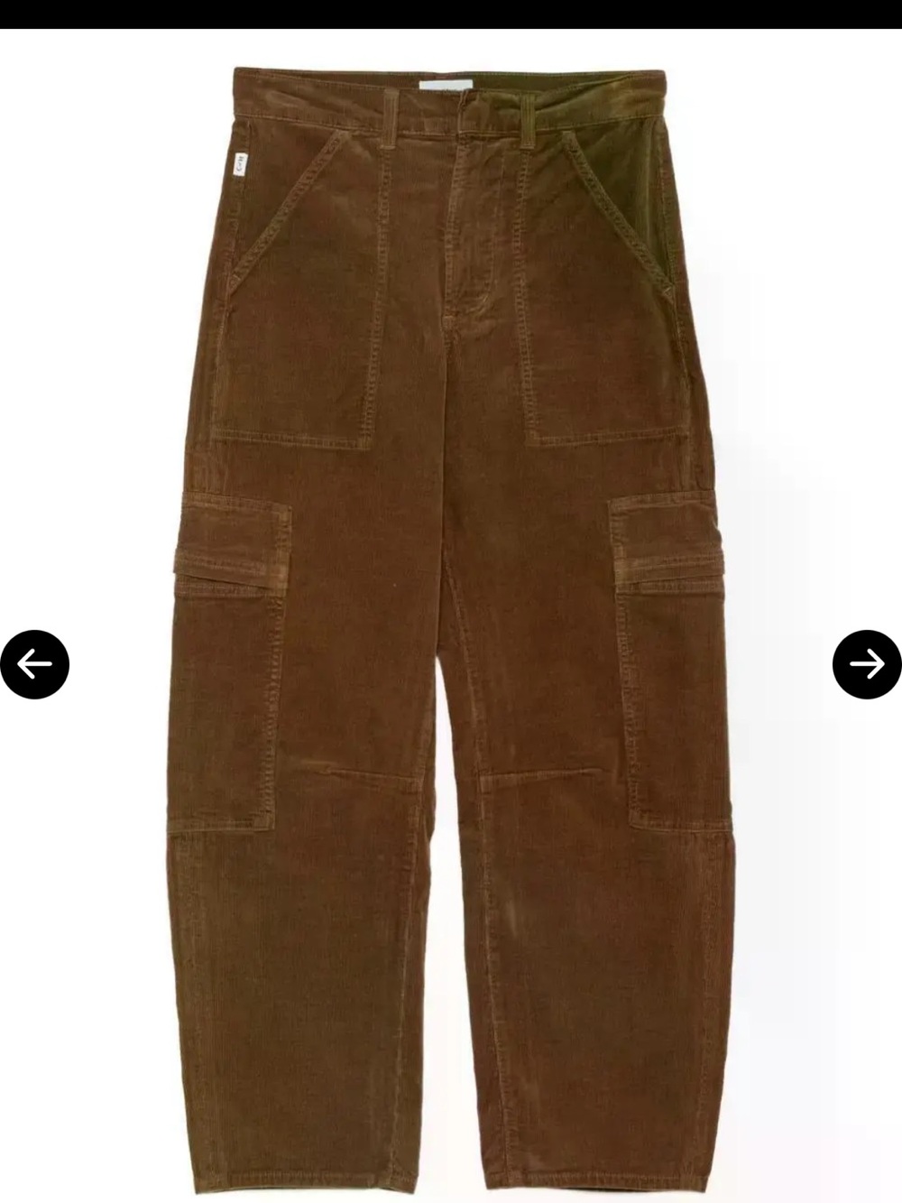 Citizens Of Humanity Size 28 ✨ Marcelle Corduroy Cargo Trousers- Dark Green - Picture 9 of 11